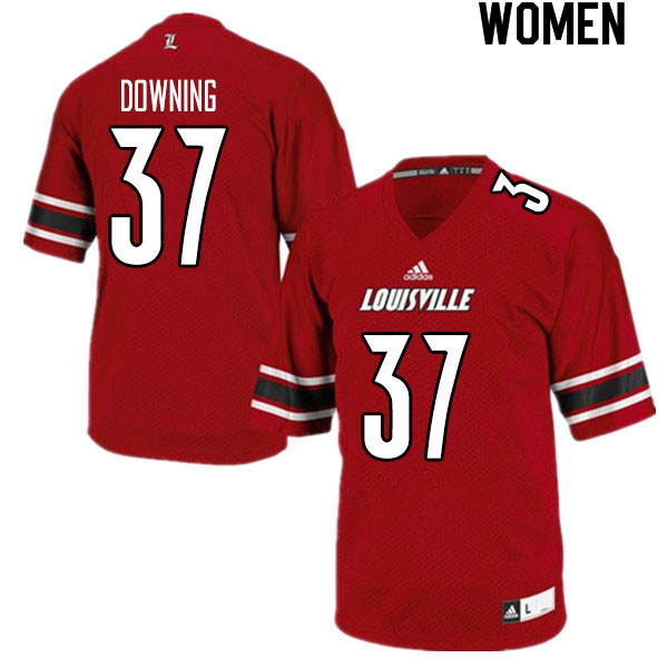 Women #37 Isiah Downing Louisville Cardinals College Football Jerseys Sale-Red - Click Image to Close